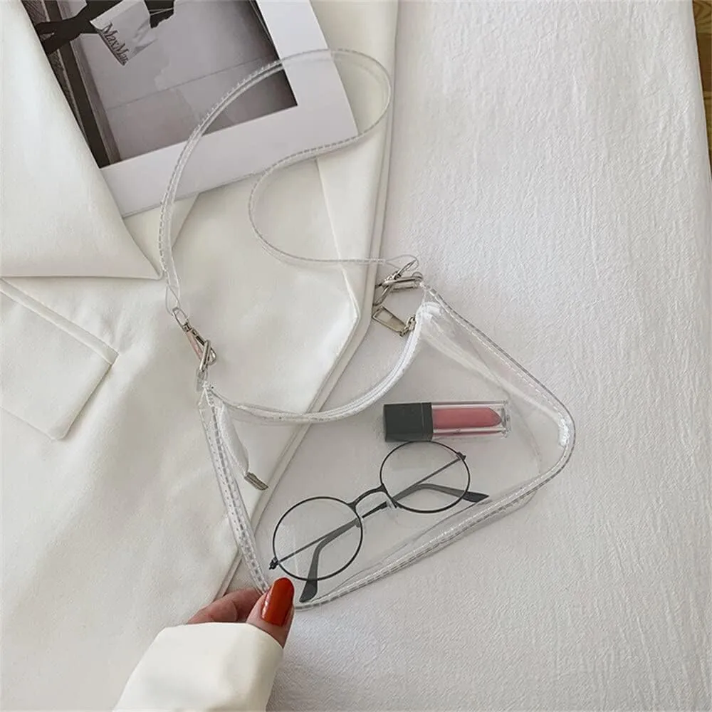 Women's Fashion Vintage Clear Crossbody Bag Stadium Approved Jelly Purse Concert Bag Festival Gifts
