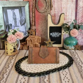 Women's Weathered Brown Wallet with Tan Trim by Justin  22078775W