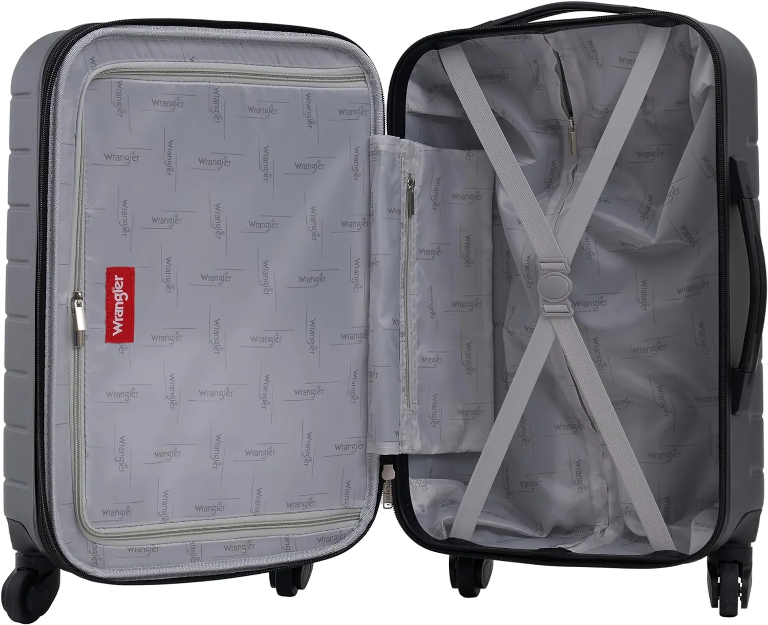 Wrangler Smart Luggage Cup Holder and USB Port, Dark Shadow, 2 Piece Set